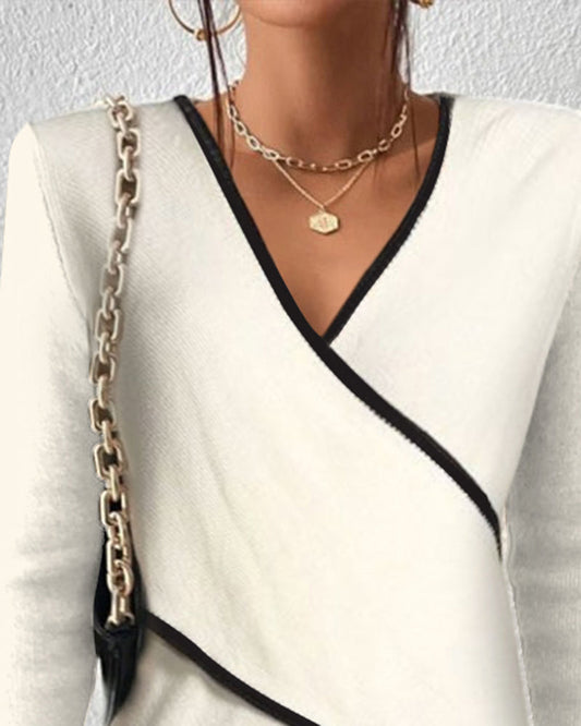 Xanthe | Cold-Weather Wrap V-Neck Fit Sweater
