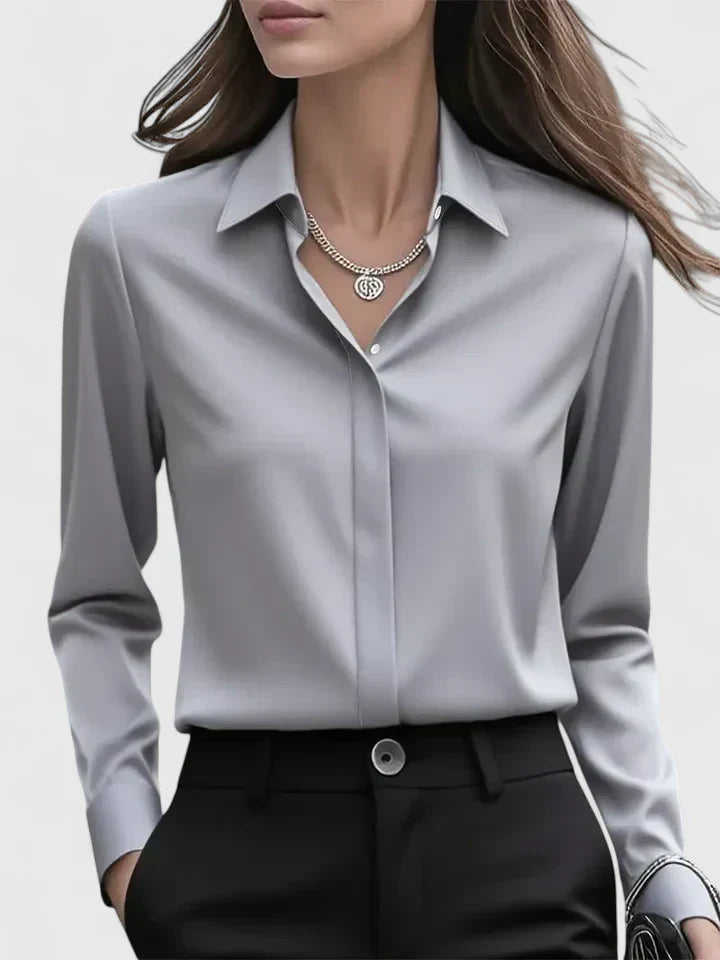 Fenella | Wardrobe-Staple Flowing Button-Up Silhouette Blouse
