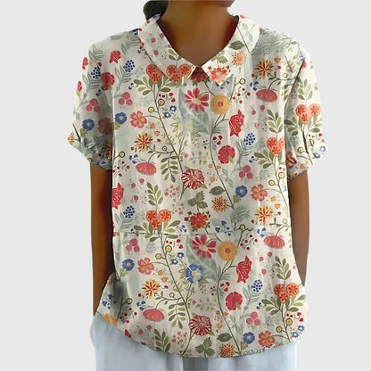 Josalynn | Airy Floral Summer Silhouette Blouse