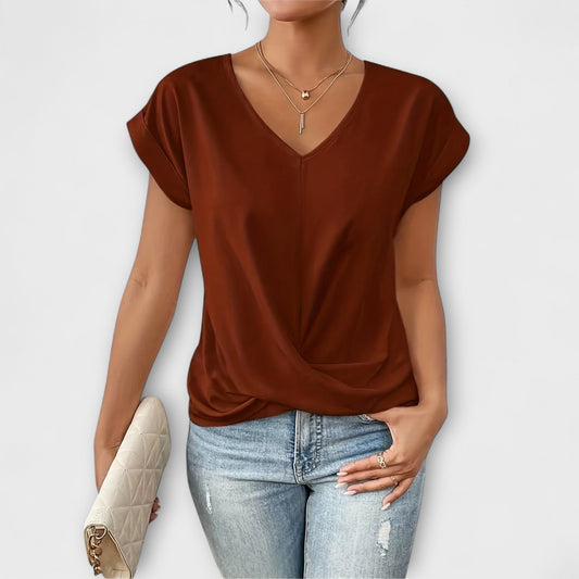 Amelinda | Weekend V-Neck Lightweight Drape Top