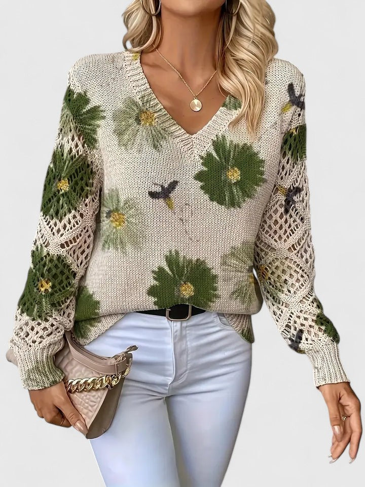Arnelda | Weekend-Ready Floral Lightweight Softness Sweater