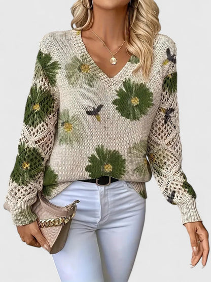 Arnelda | Weekend-Ready Floral Lightweight Softness Sweater