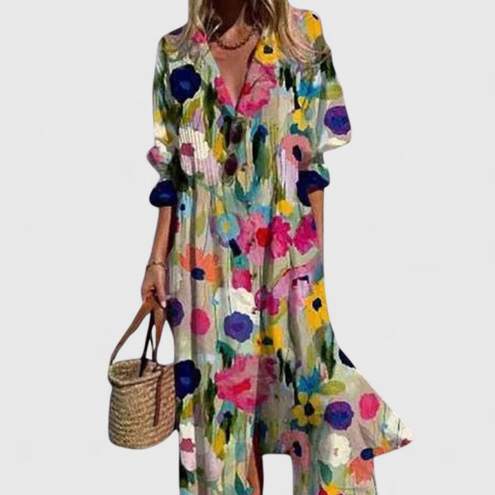 Calantha | Brunch Floral Midi Fit Dress