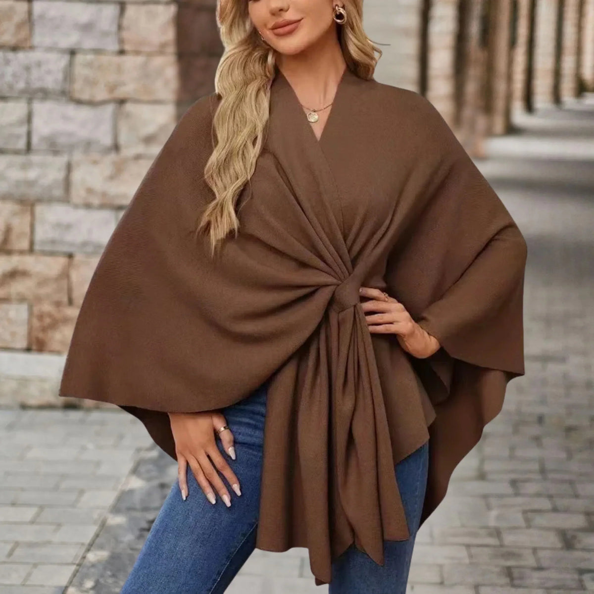 Asela | Layering Draped Statement Warmth Poncho