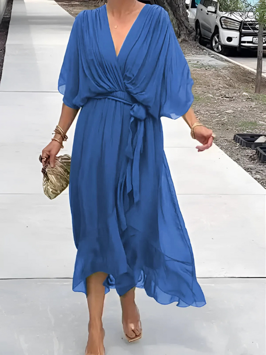 Brunilde | Wardrobe-Staple Wrap Midi Craftsmanship Dress