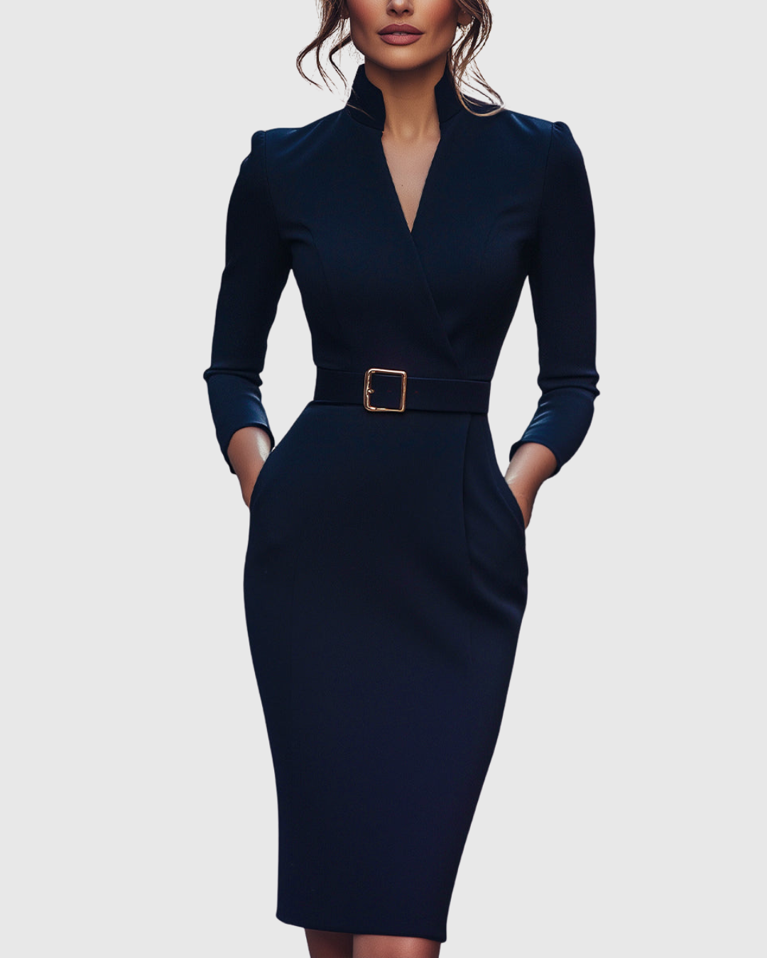 Anastasia | Getaway Mock-Wrap Belted Finish Dress