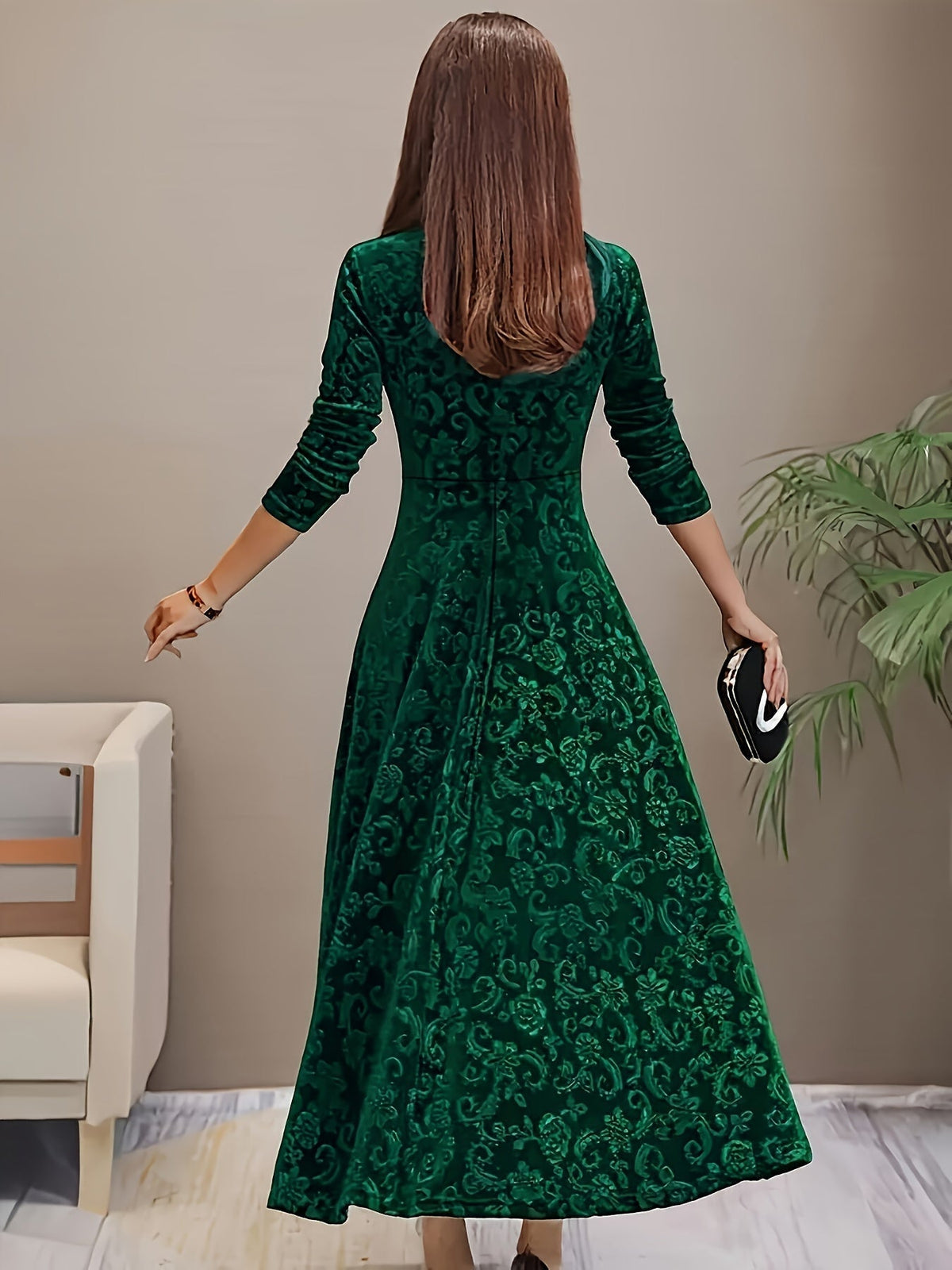 Gisella | Getaway Velvet Floral Design Dress