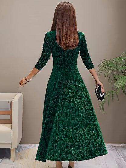 Gisella | Getaway Velvet Floral Design Dress