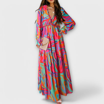 Leonia | Wardrobe-Staple Flowing Maxi Flair Dress