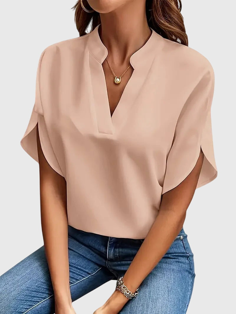Aliverta | Desk-to-Dinner V-Neck Work Silhouette Shirt