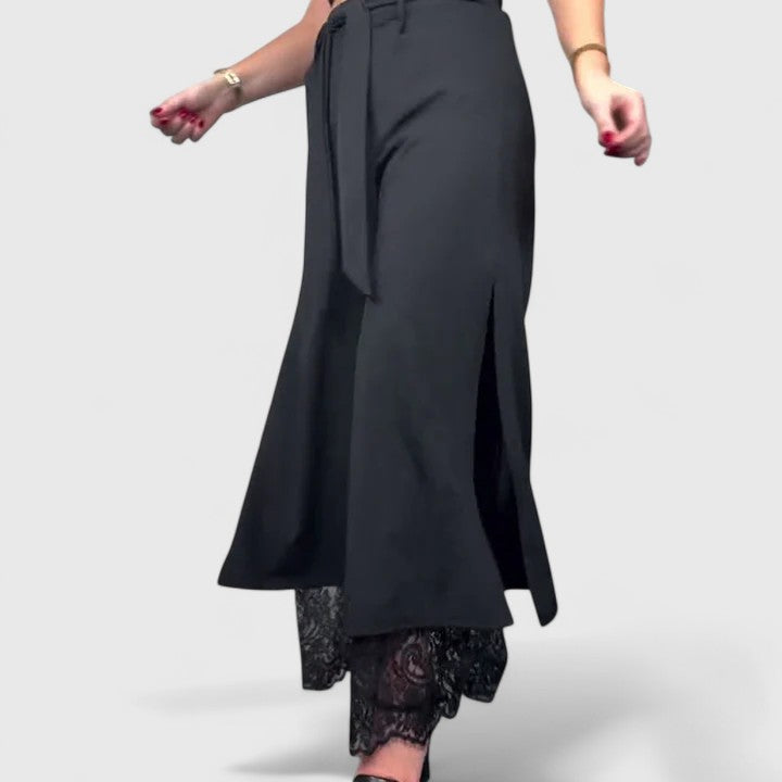 Madonna | Office-Ready Wide-Leg Lace Shape Pants