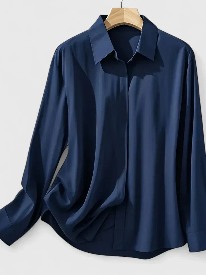 Fenella | Wardrobe-Staple Flowing Button-Up Silhouette Blouse