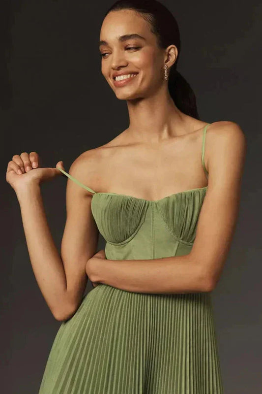 Jana | Warm-Weather Pleated Maxi Fit Dress