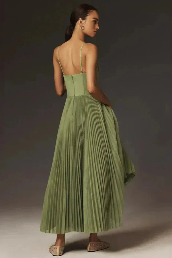 Jana | Warm-Weather Pleated Maxi Fit Dress