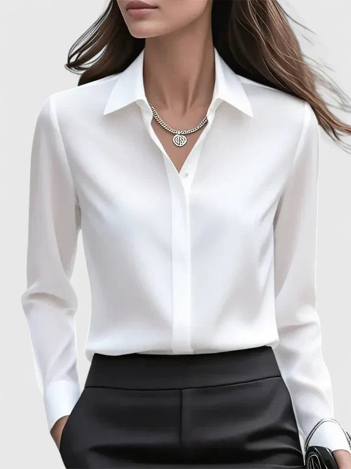 Fenella | Wardrobe-Staple Flowing Button-Up Silhouette Blouse