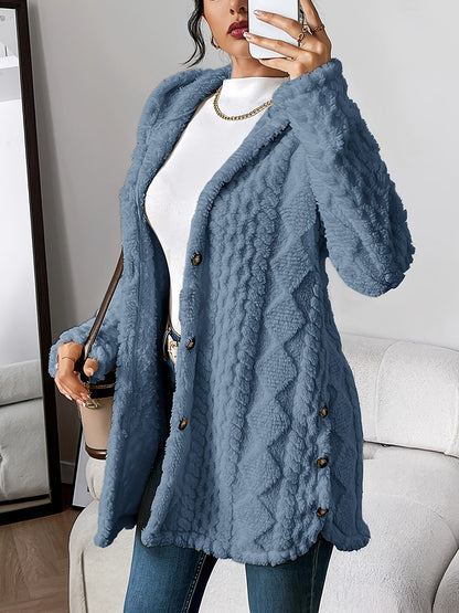 Asinda | Transitional Plush Hooded Coziness Cardigan