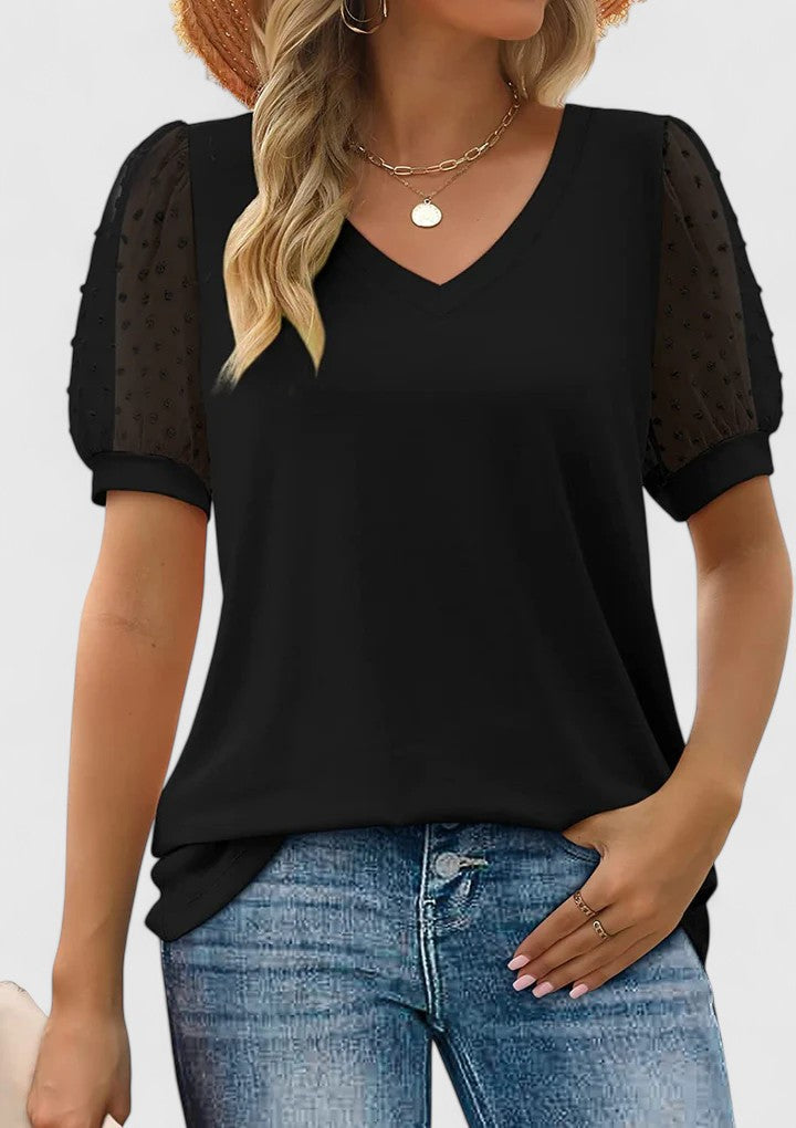 Anacleta | Wardrobe-Staple V-Neck Lightweight Drape Top