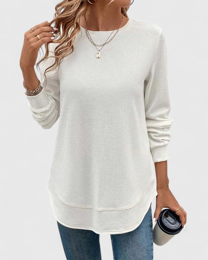 Alfonsina | Office-Ready Summer O-Neck Silhouette Top