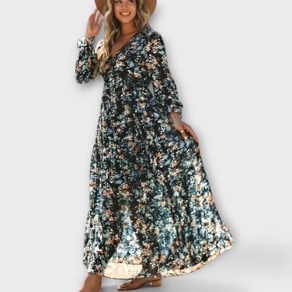Leonia | Wardrobe-Staple Flowing Maxi Flair Dress