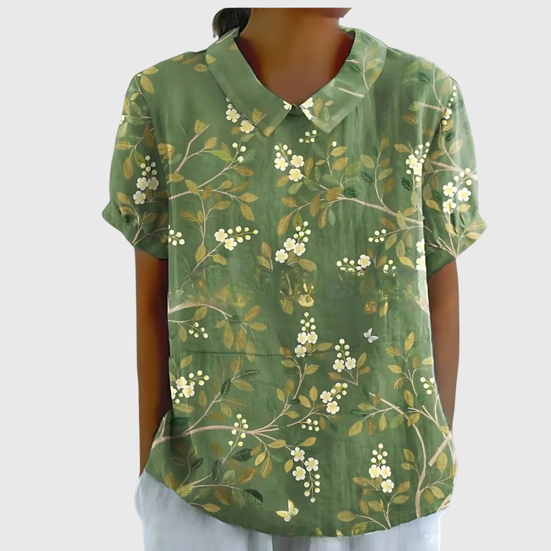 Josalynn | Airy Floral Summer Silhouette Blouse