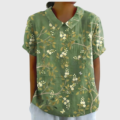 Josalynn | Airy Floral Summer Silhouette Blouse