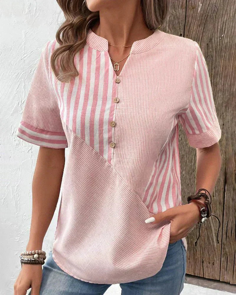 Monroe(TM) | Office-Ready Striped Drape Blouse