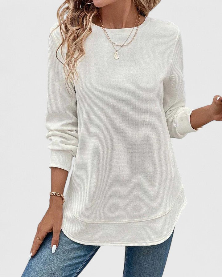 Alfonsina | Office-Ready Summer O-Neck Silhouette Top