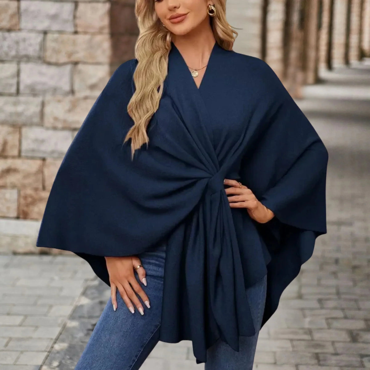 Asela | Layering Draped Statement Warmth Poncho