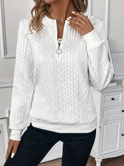 Ariosa | Weekend Knit Zip-Up Softness Sweater
