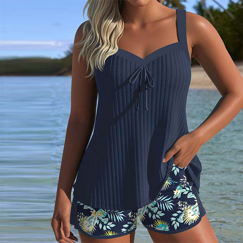 Rosaria | Holiday Tummy-Control Striped Fit Tankini