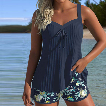 Rosaria | Holiday Tummy-Control Striped Fit Tankini