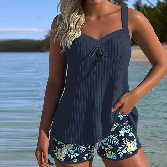 Rosaria | Holiday Tummy-Control Striped Fit Tankini
