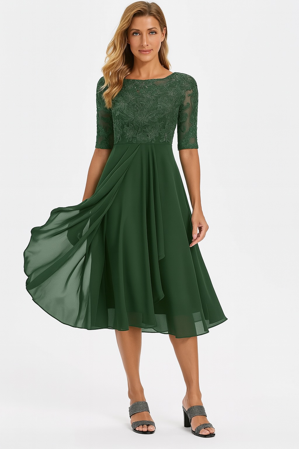 Prisca | Poolside A-Line Lace Silhouette Dress
