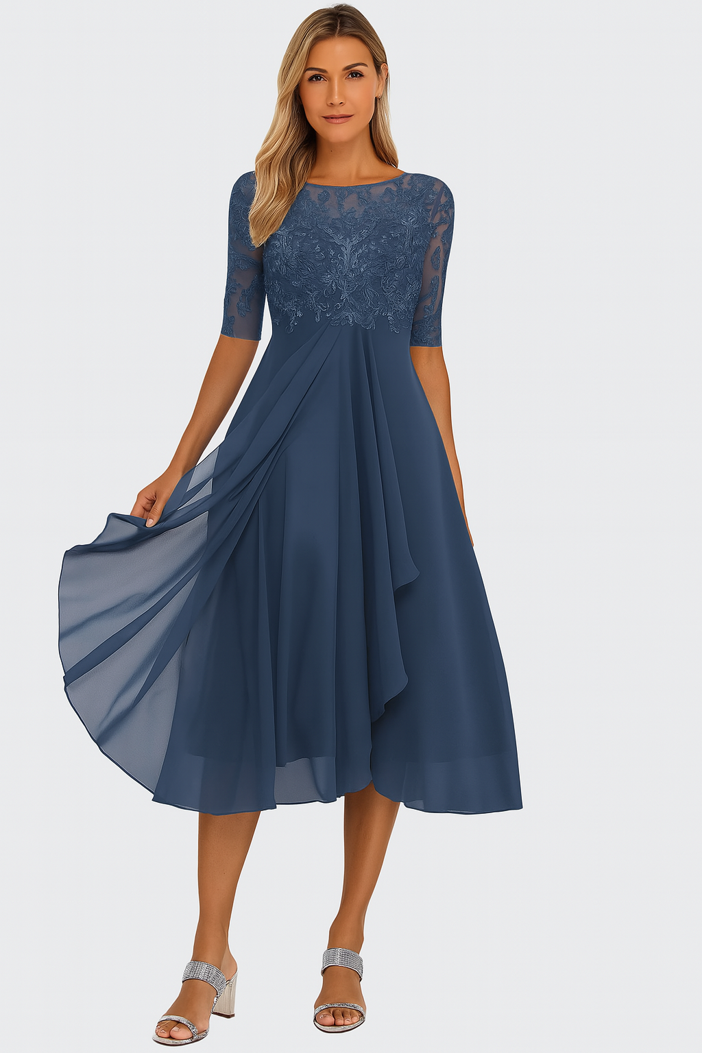 Prisca | Poolside A-Line Lace Silhouette Dress