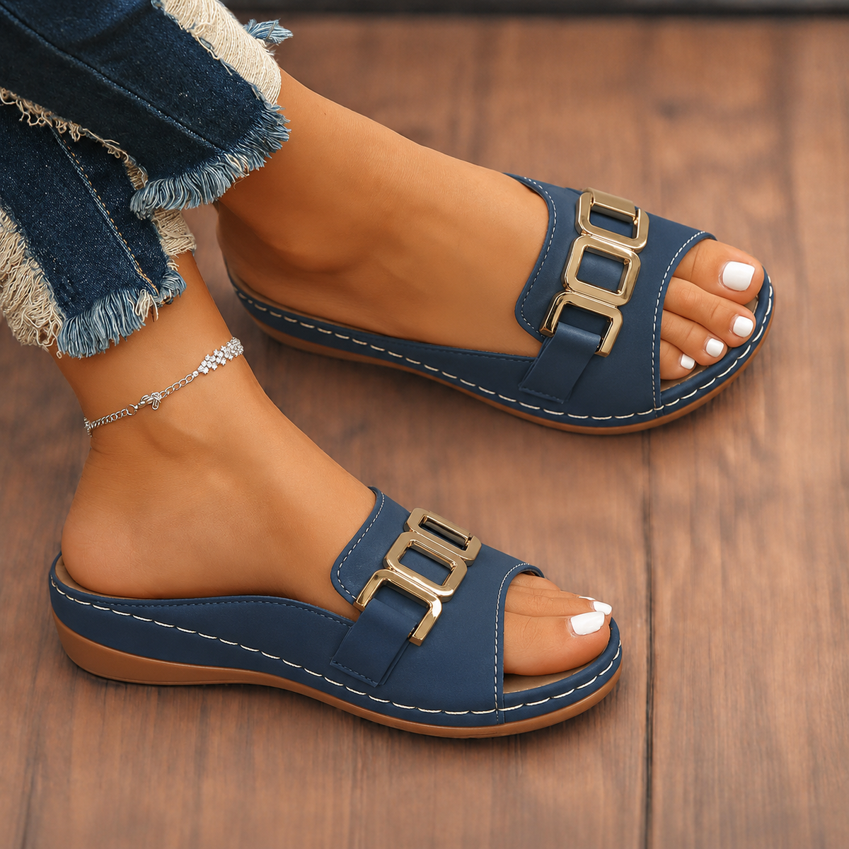 Clementina | Weekend Cushioned Adjustable Everyday Wear Sandal