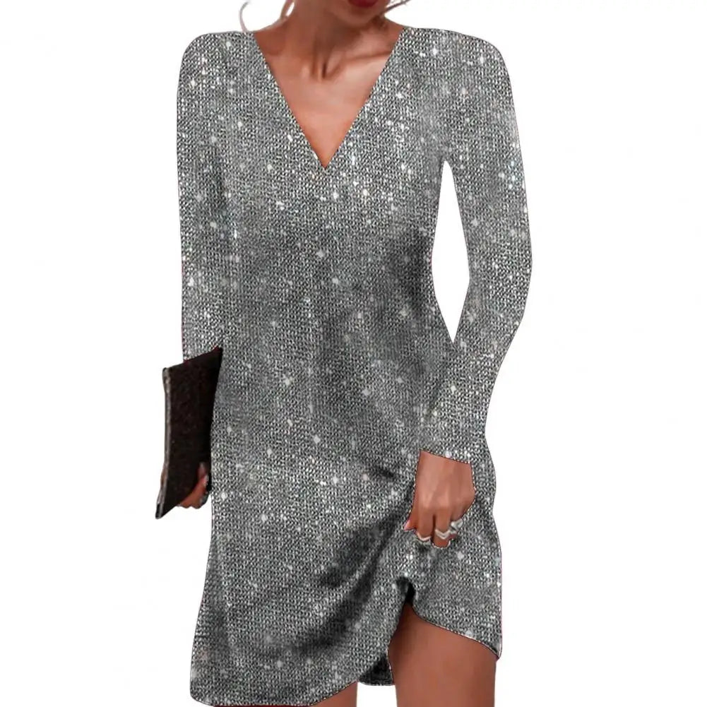 Fulgenzia | Wardrobe-Staple Wrap V-Neckline Silhouette Dress