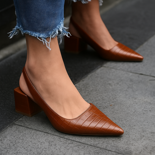 Urszula | Wedding-Guest Pointed-Toe Block Comfort Heel