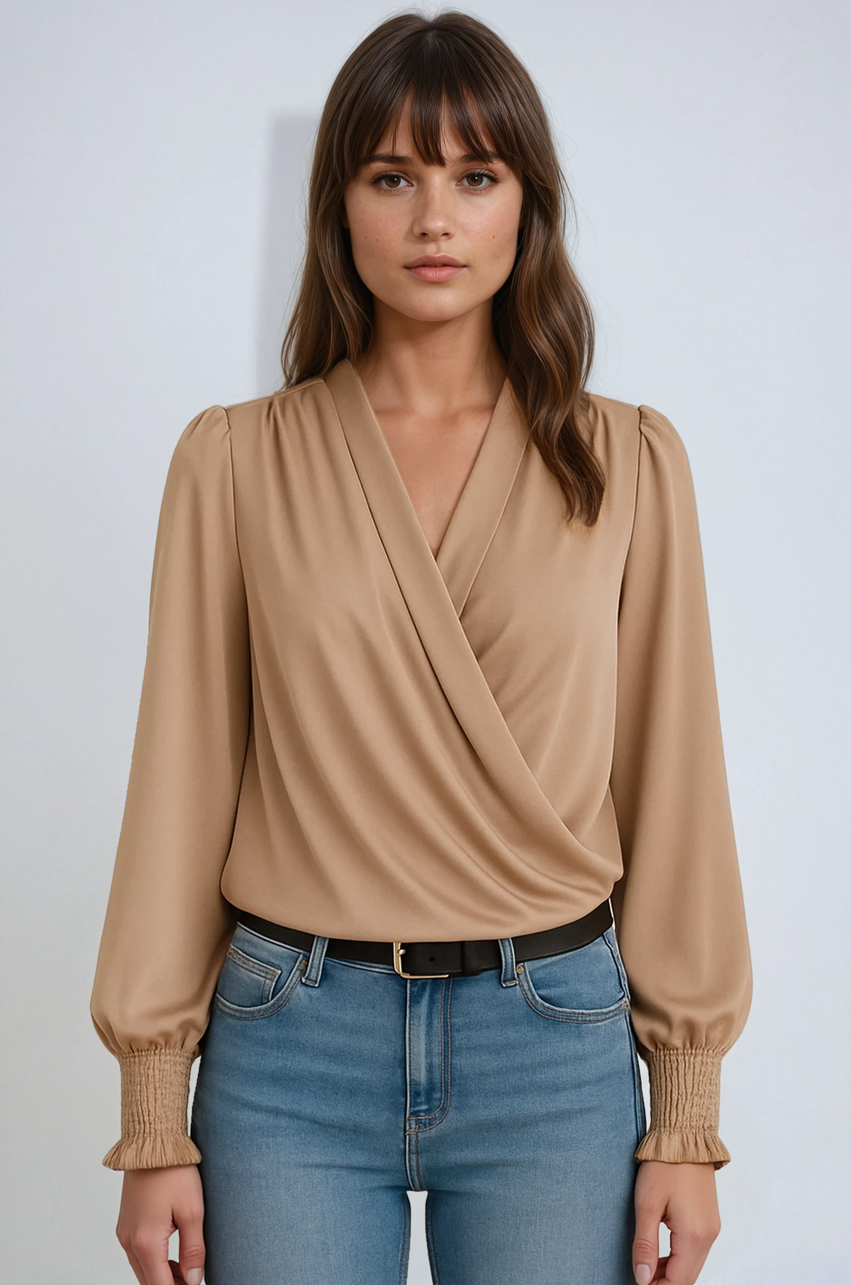 Celeste | Wrap Front Long Sleeve Blouse