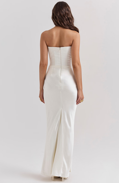 Brigitte | Effortless Strapless Bodycon Drape Dress