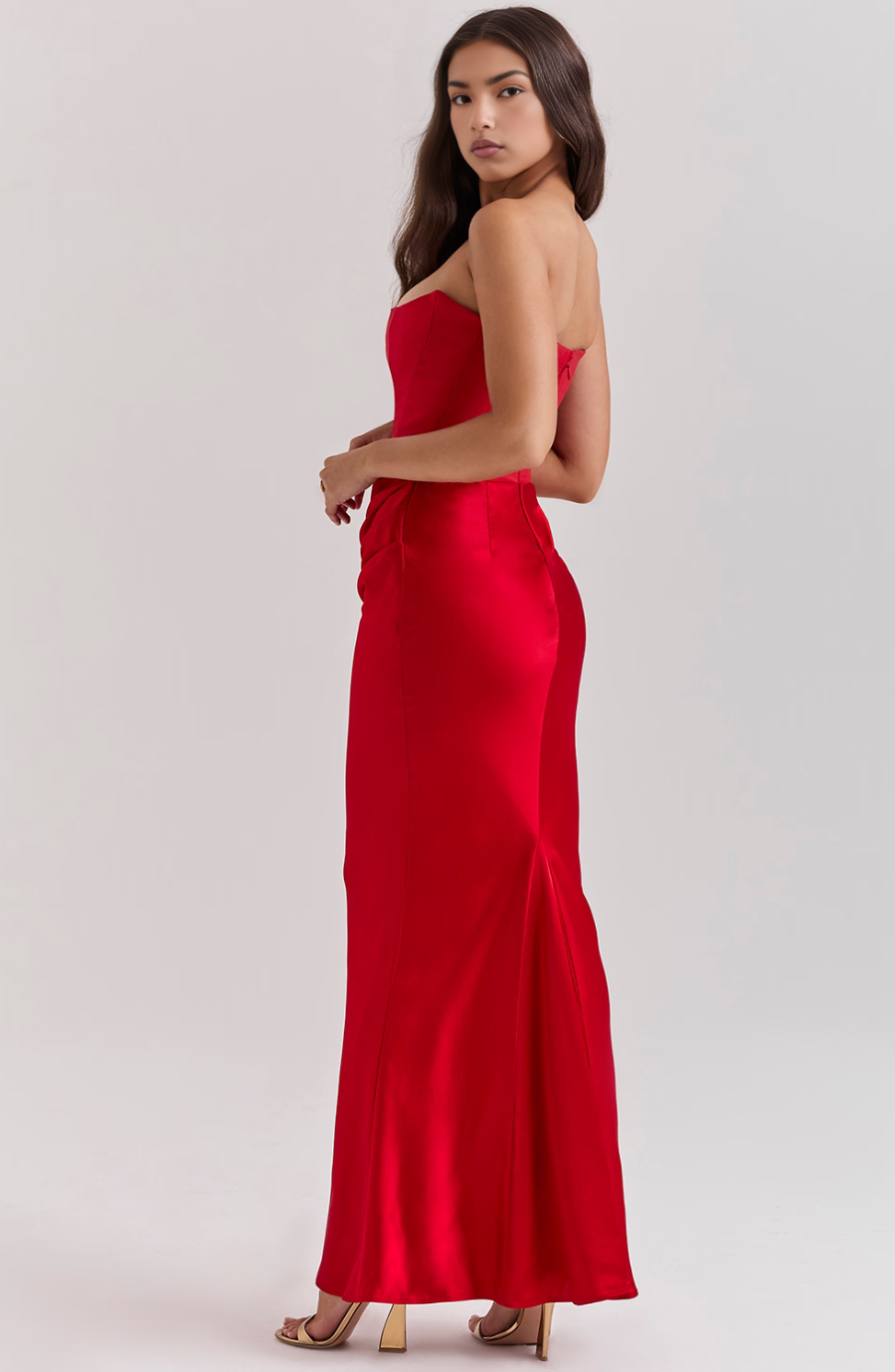 Brigitte | Effortless Strapless Bodycon Drape Dress