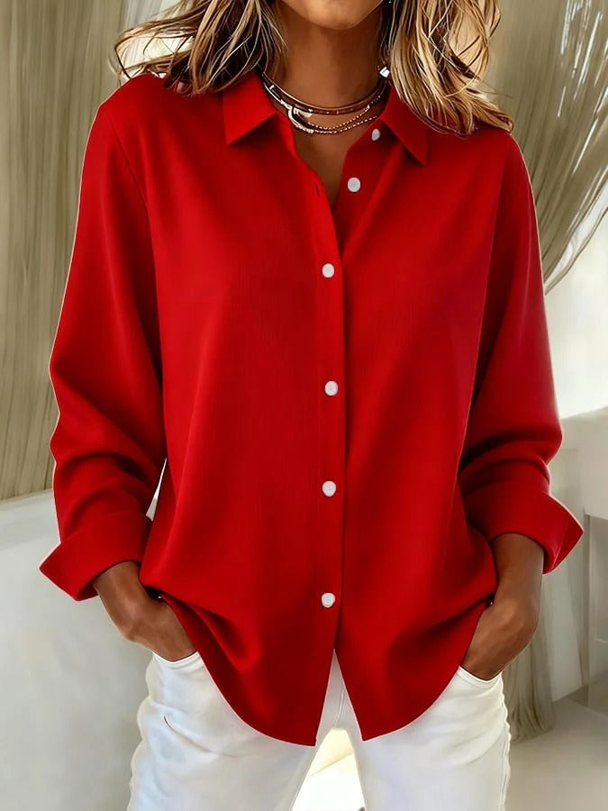 Colette | Airy button breathable Drape Blouse