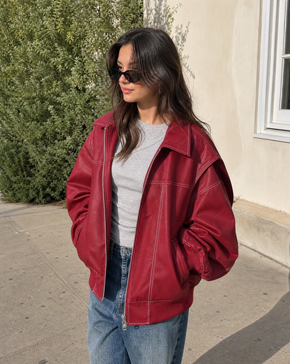 Yara | Layering Oversized Zip-Up Tailoring Jacket