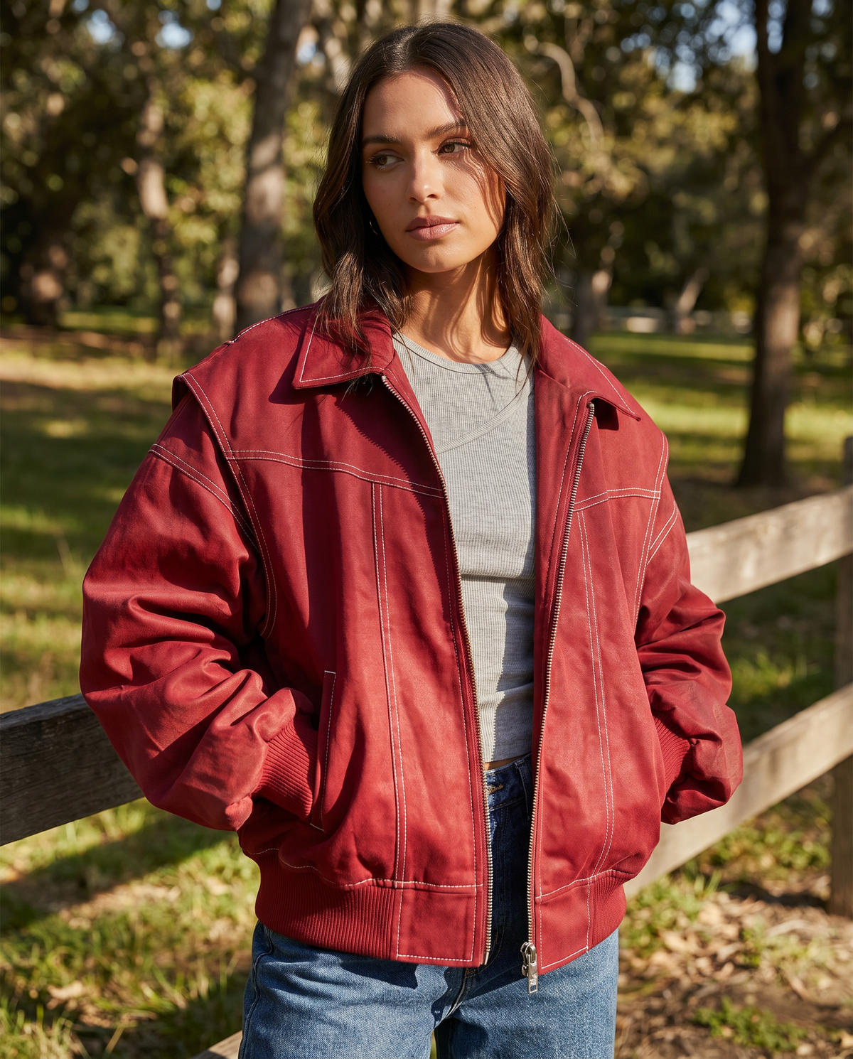 Yara | Layering Oversized Zip-Up Tailoring Jacket