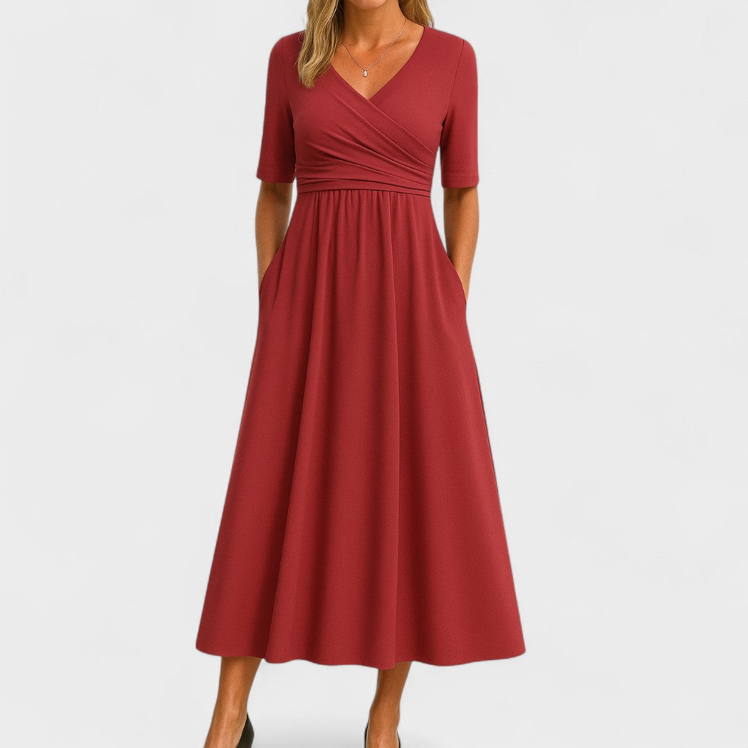 Ella | Getaway V-Neck Wrap Silhouette Dress