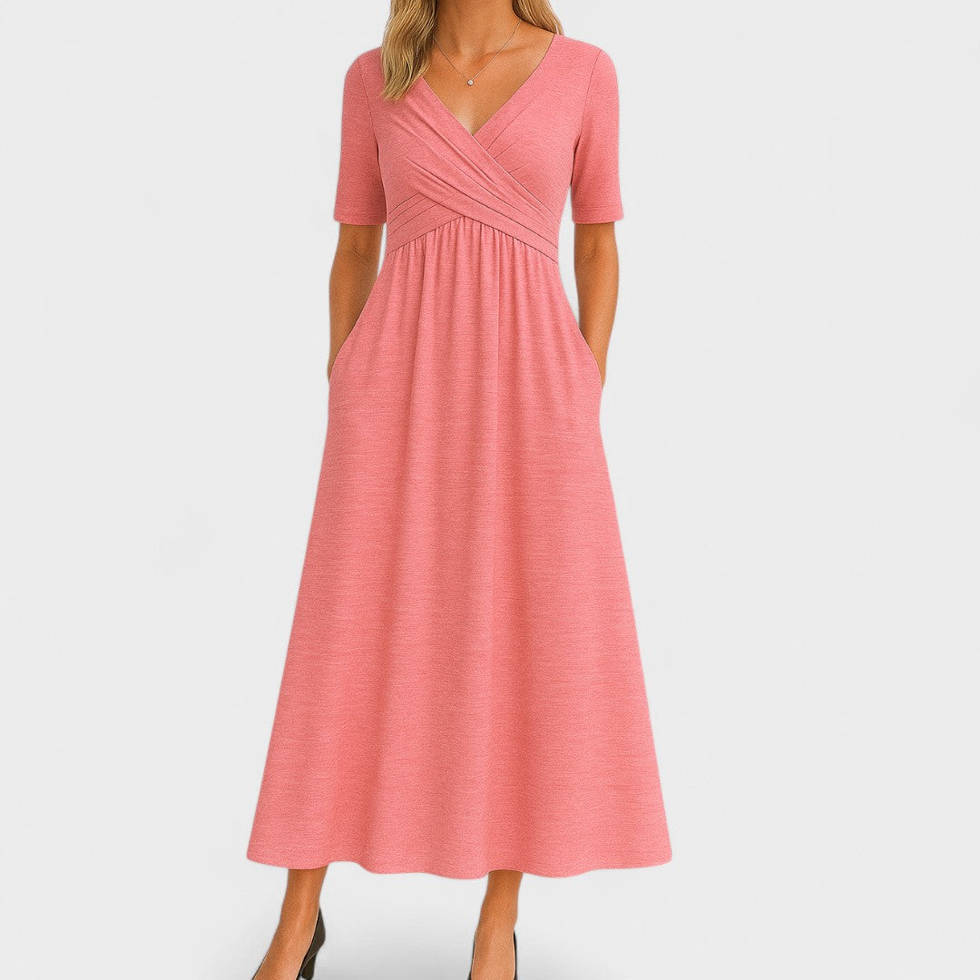 Ella | Getaway V-Neck Wrap Silhouette Dress