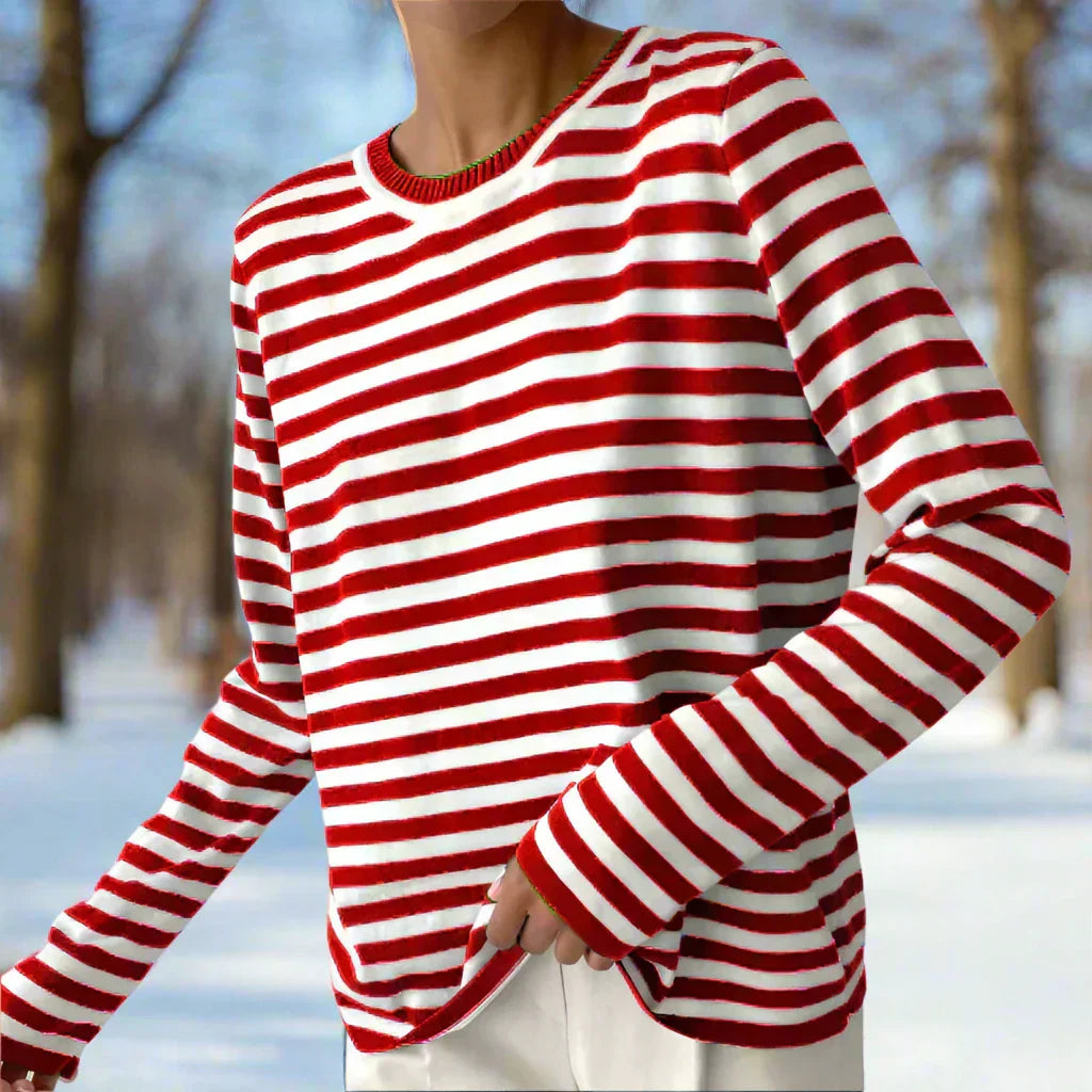 Clarabella | Weekend Striped Long-Sleeve Silhouette Shirt