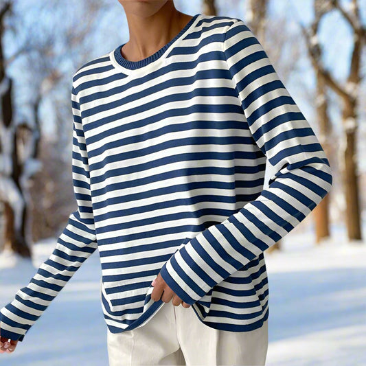 Clarabella | Weekend Striped Long-Sleeve Silhouette Shirt