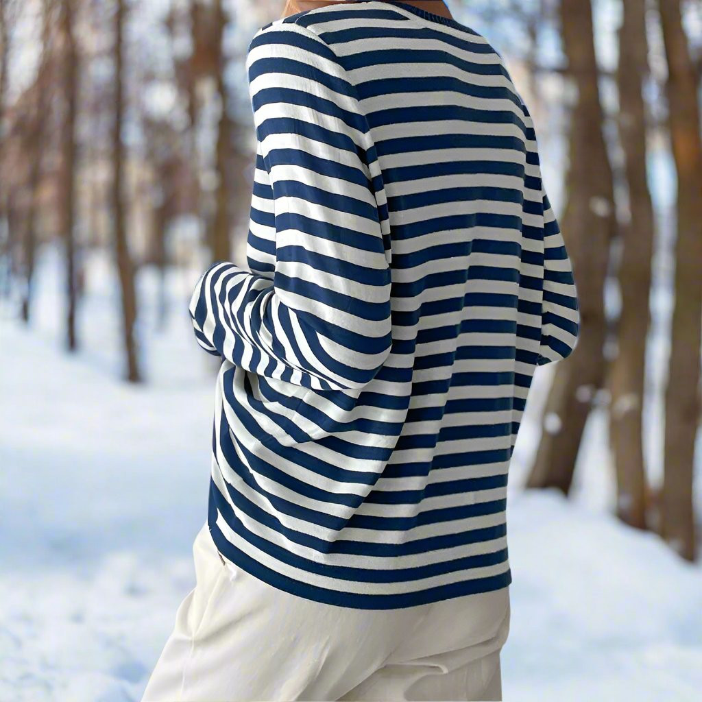 Clarabella | Weekend Striped Long-Sleeve Silhouette Shirt