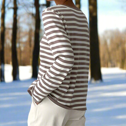Clarabella | Weekend Striped Long-Sleeve Silhouette Shirt