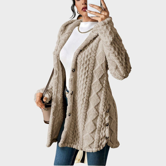 Asinda | Transitional Plush Hooded Coziness Cardigan